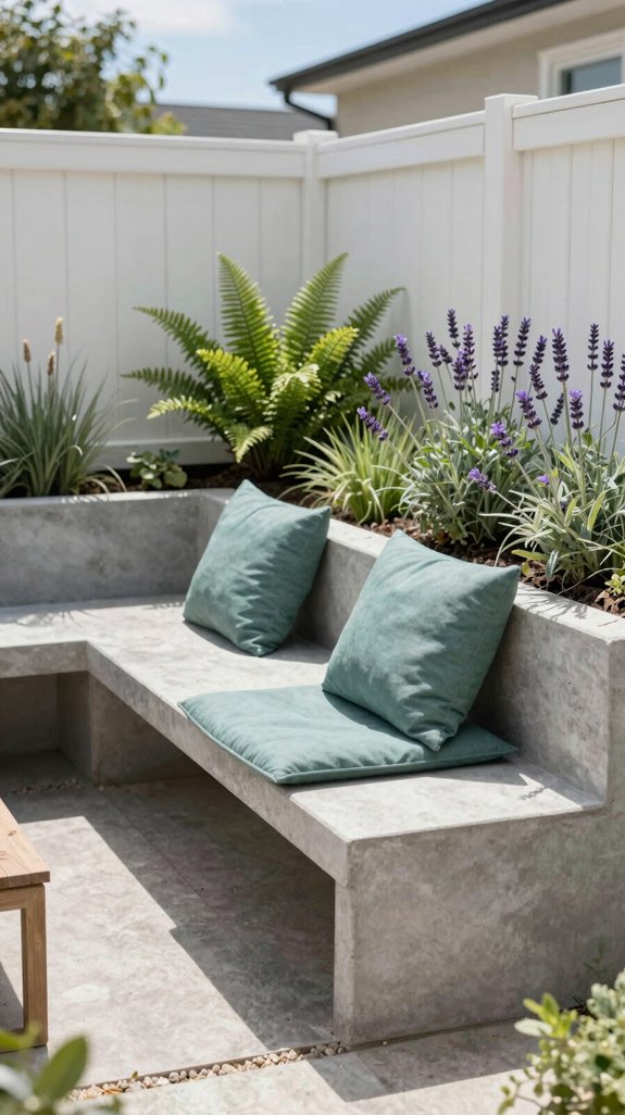 built in planter bench
