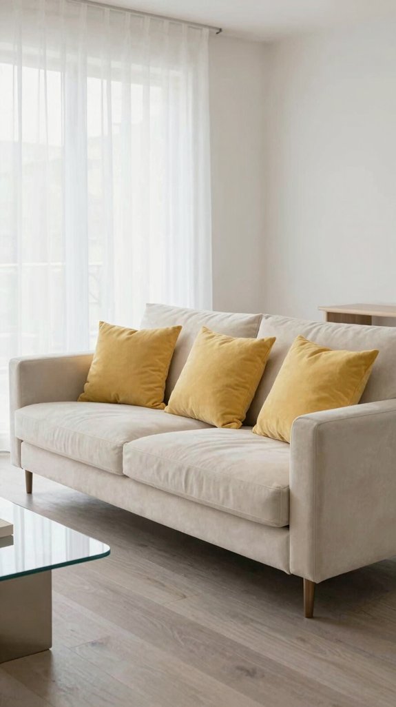 Cream Sofa Color Combinations That Elevate Neutral Spaces 8 butter yellow accent on cream