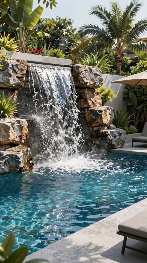 cascading waterfall pool design