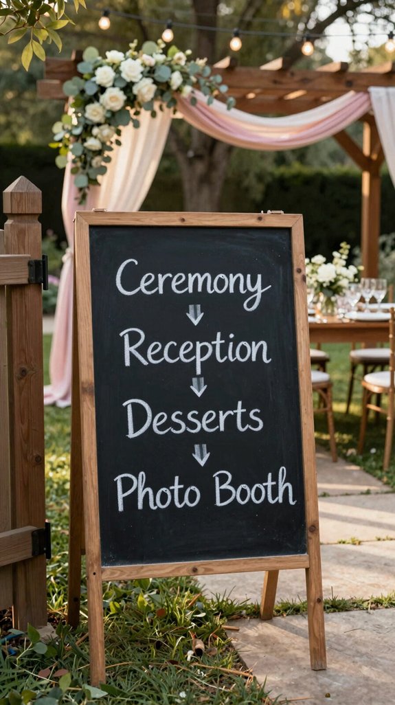 17 Cheap Backyard Wedding Ideas That Still Look Elegant 5 chalkboard navigation signage system