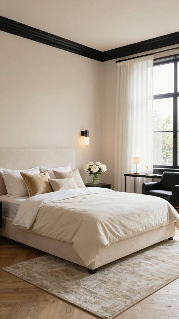 champagne walls black trim