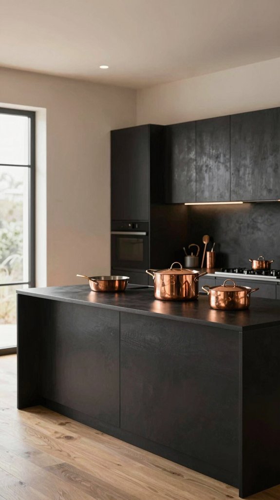 charcoal copper contrast design