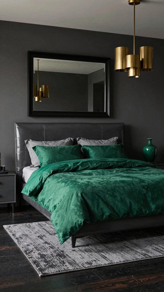 charcoal emerald high contrast elegance
