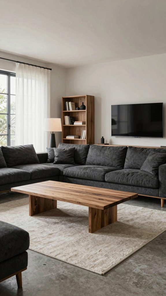 Ash Wood Color Combinations for Light and Contemporary Interiors 16 charcoal grounded contemporary living
