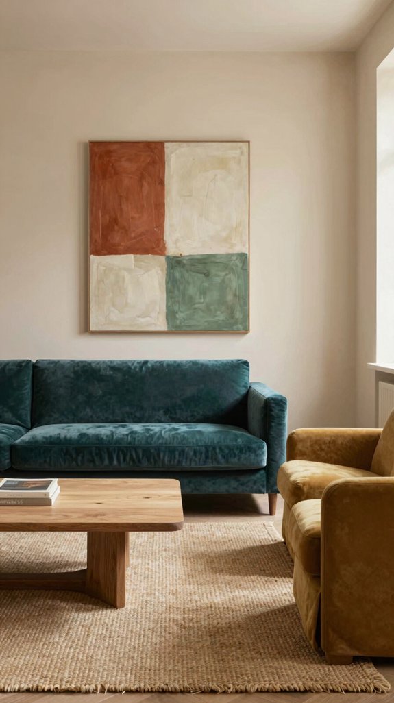 charcoal teal velvet wood