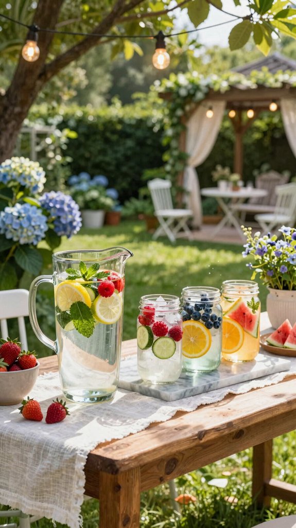 chilled fruit infused water bar