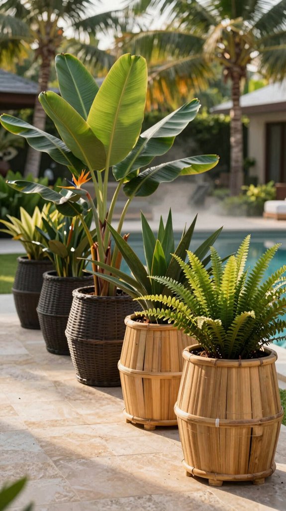 cohesive tropical planter design