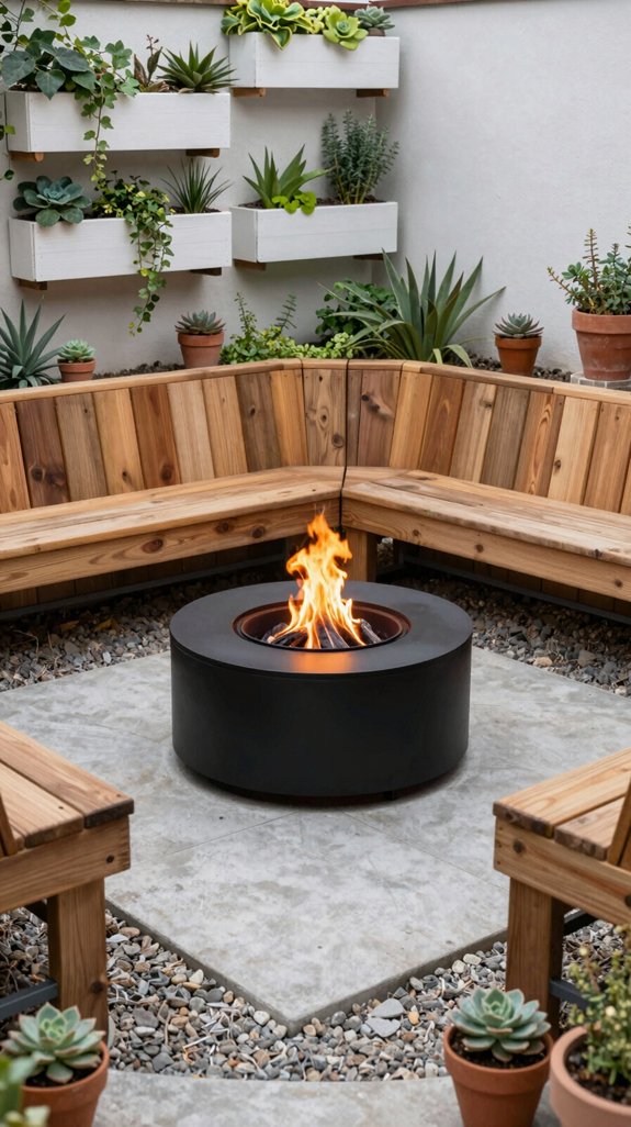 compact fire pit seating