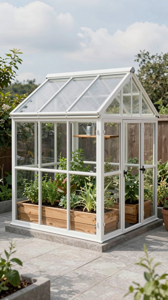 compact solar powered mini greenhouse