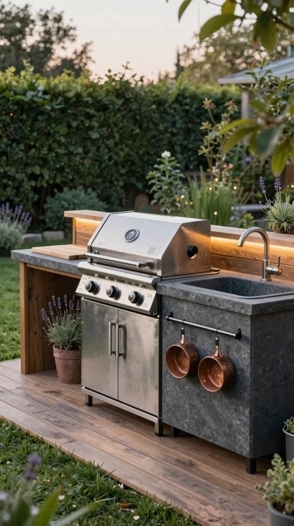 compact weather resistant outdoor kitchen