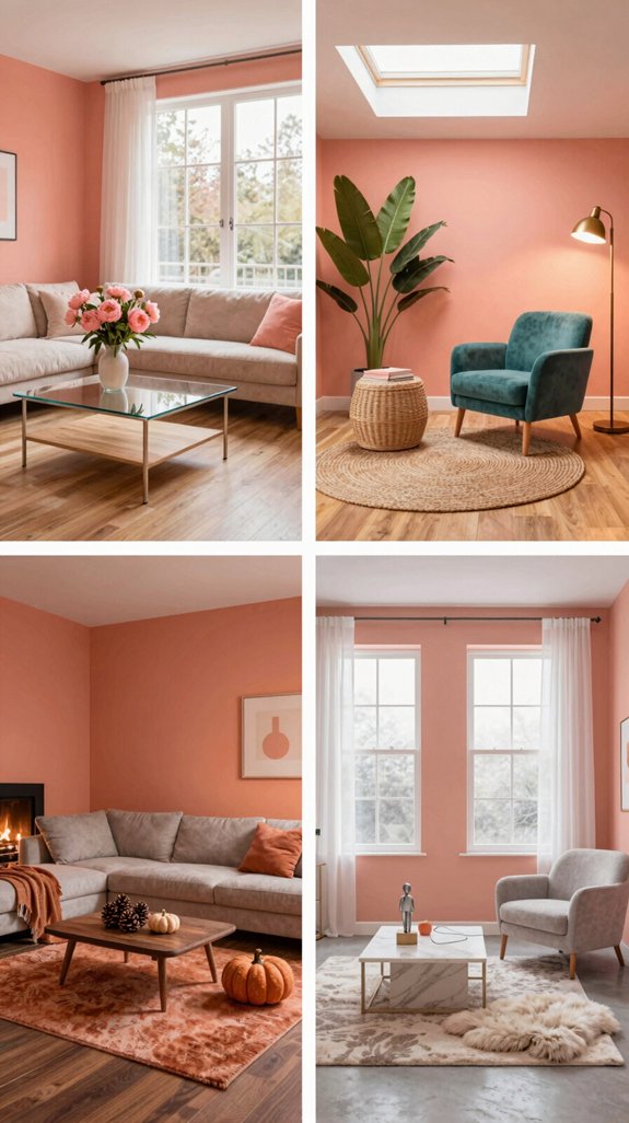 coral peach seasonal interior