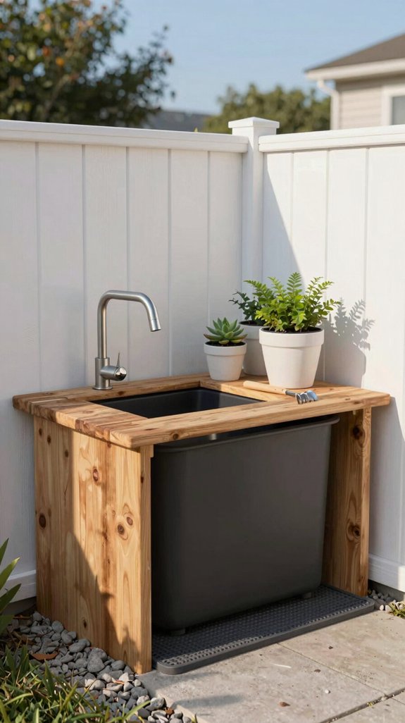 21 Small Backyard Design Ideas That Maximize Space 10 corner potting station reservoir