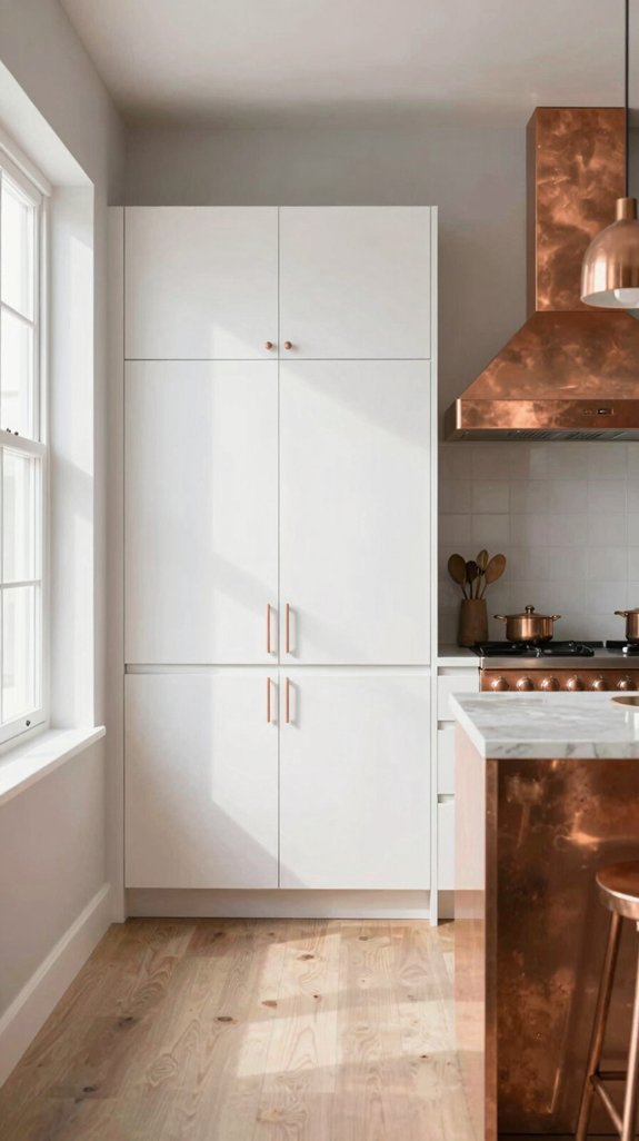 crisp white copper accent