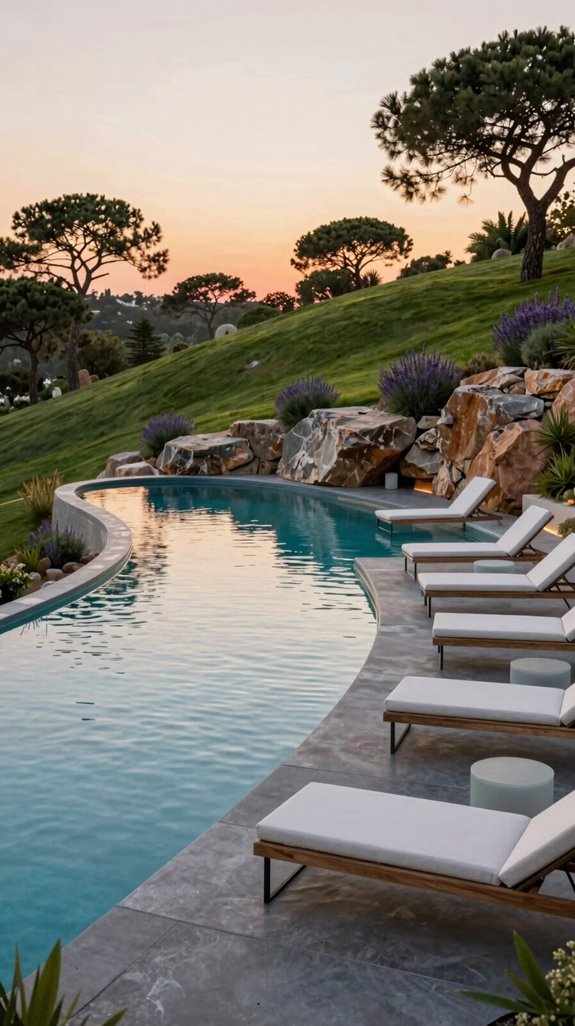 curved pool design integration