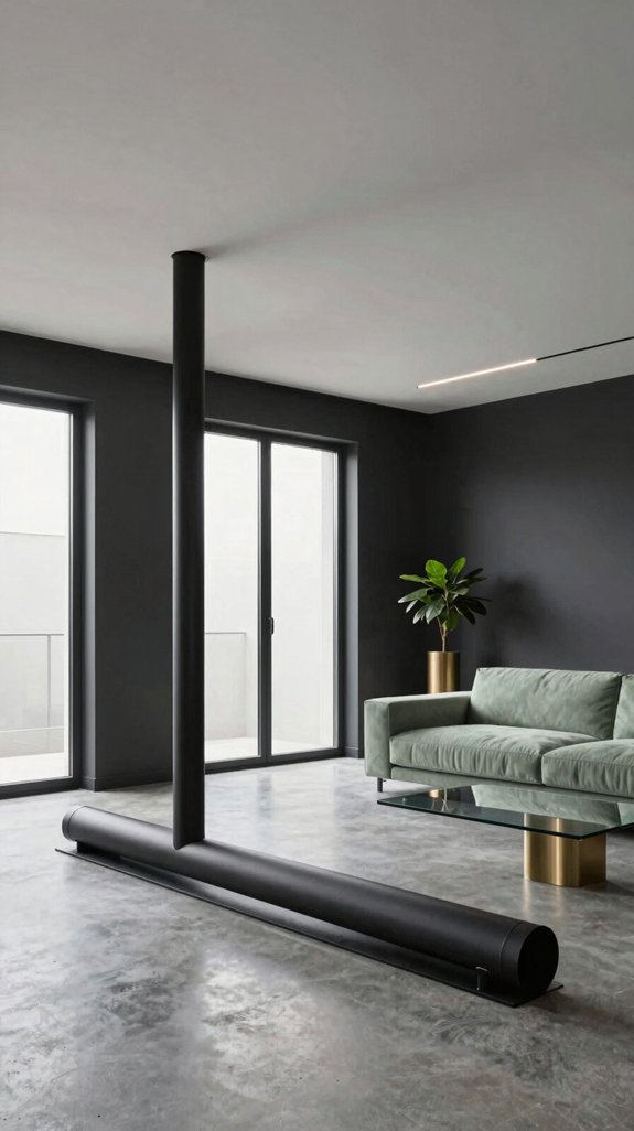 dark grounding for open plan spaces