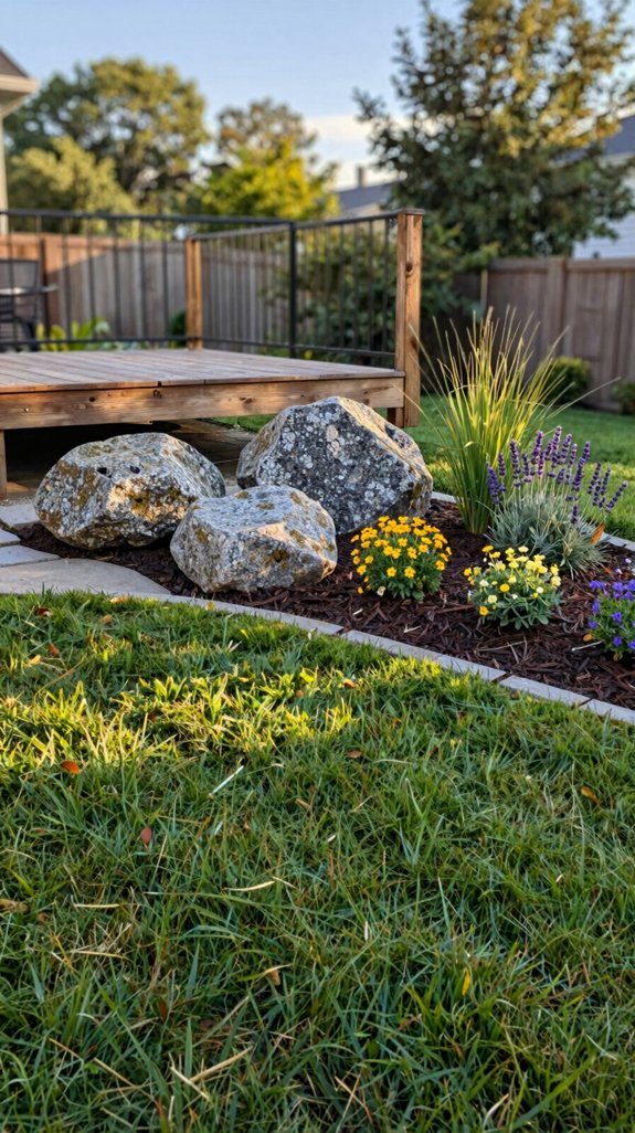 decorative boulders zone outdoor kitchen