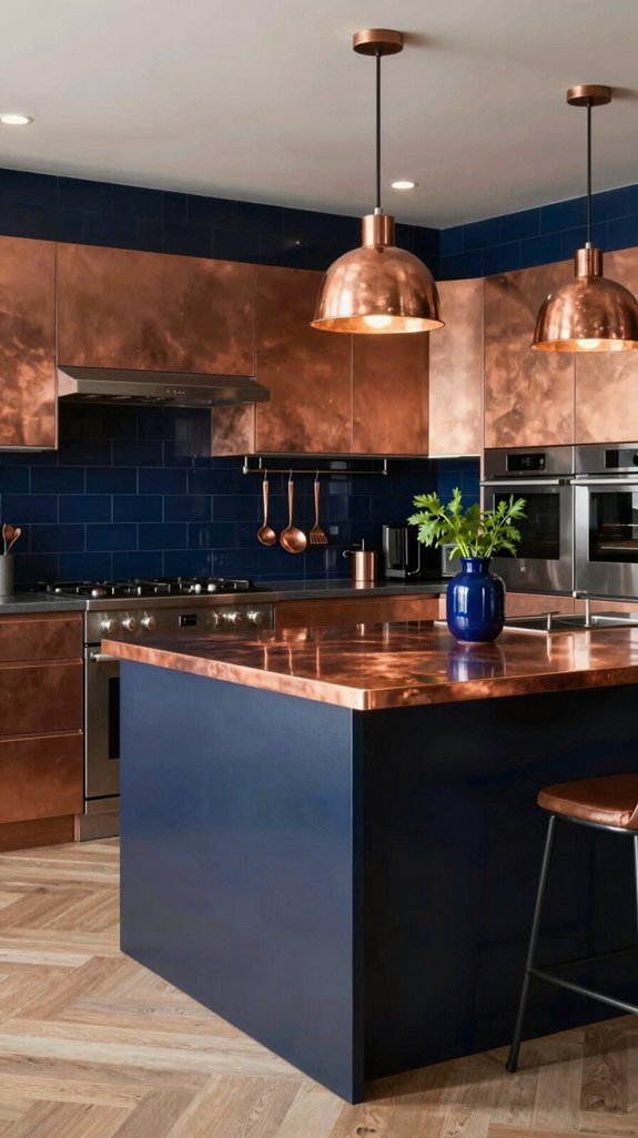 deep navy copper elegance