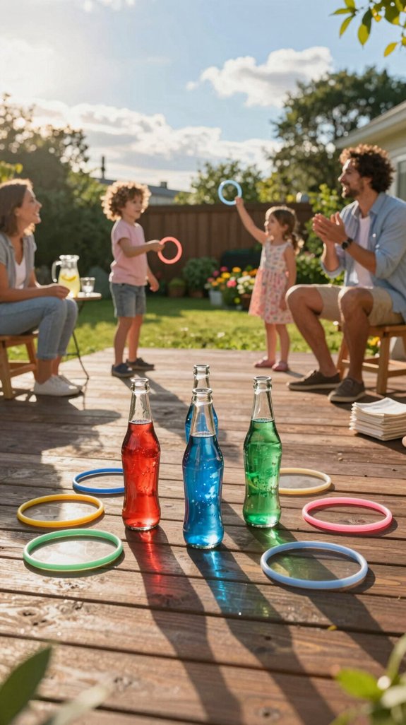 diy bottle ring toss setup