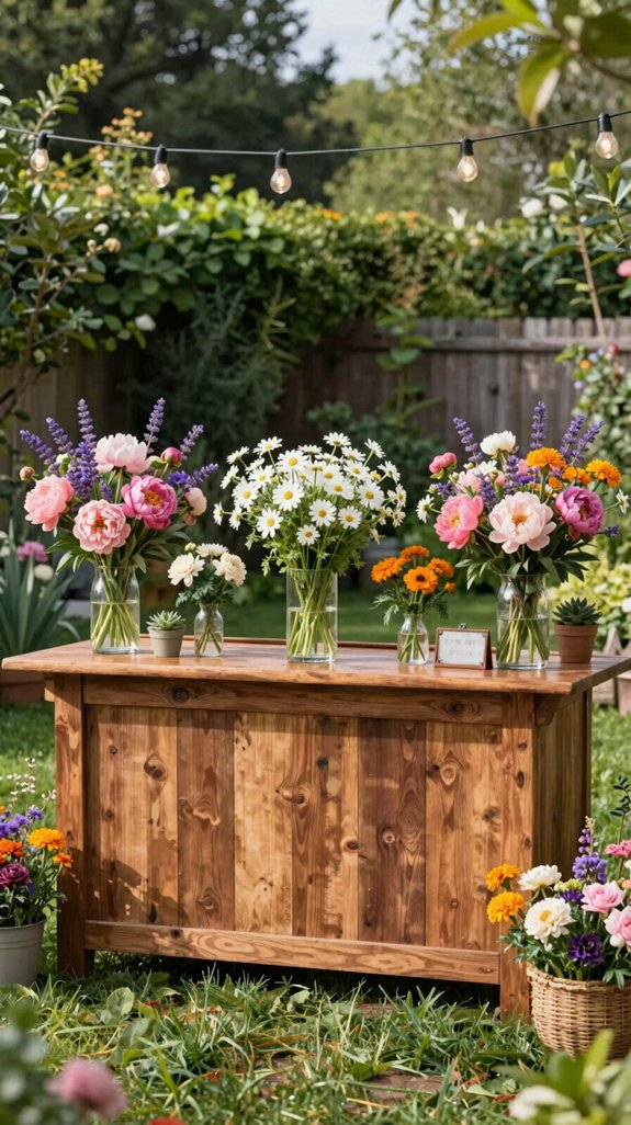 diy floral centerpiece bar