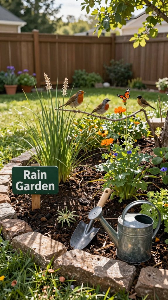 diy rain water garden