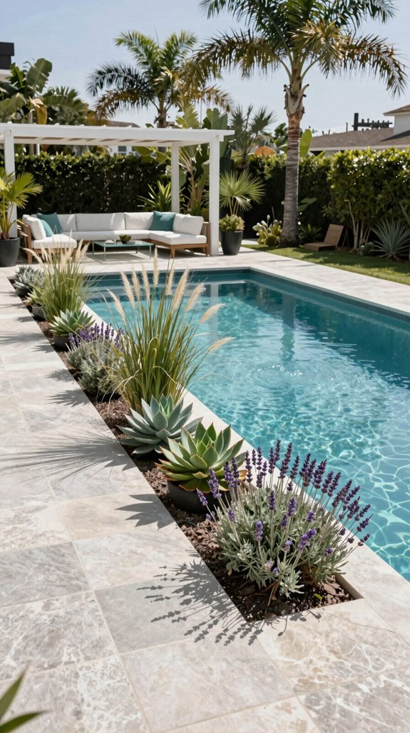 drought tolerant poolside landscaping