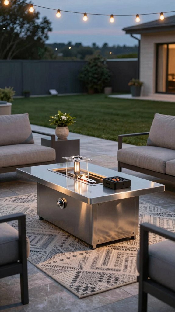 dual fuel outdoor fire table