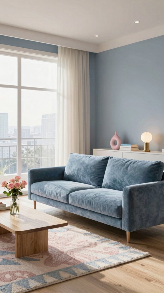 dusty blue blush romance