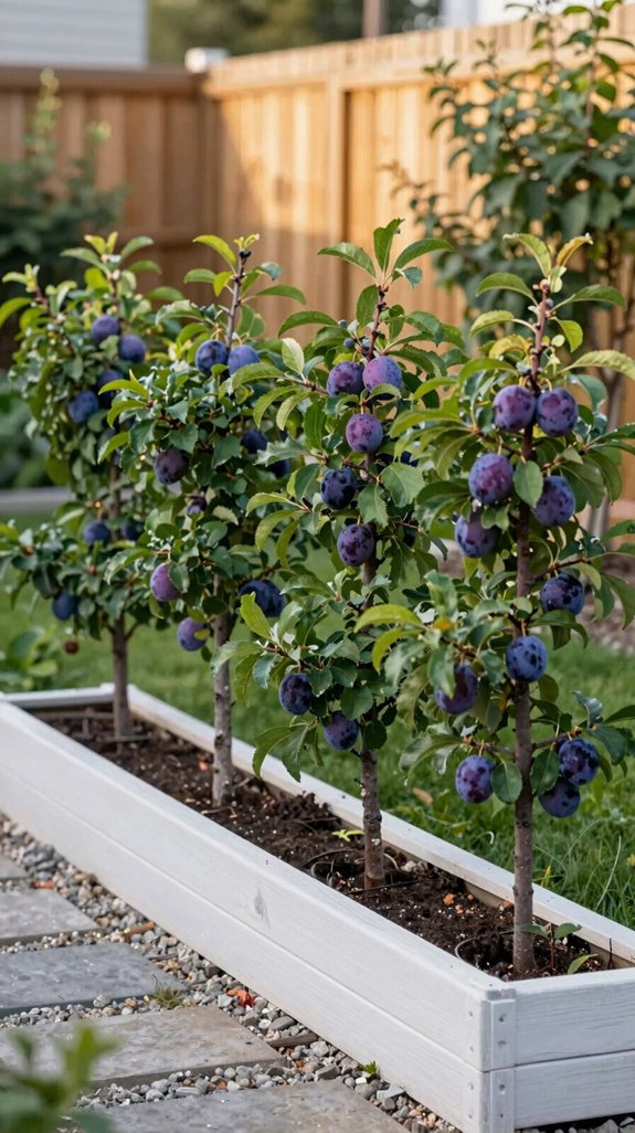 dwarf plum vertical orchard