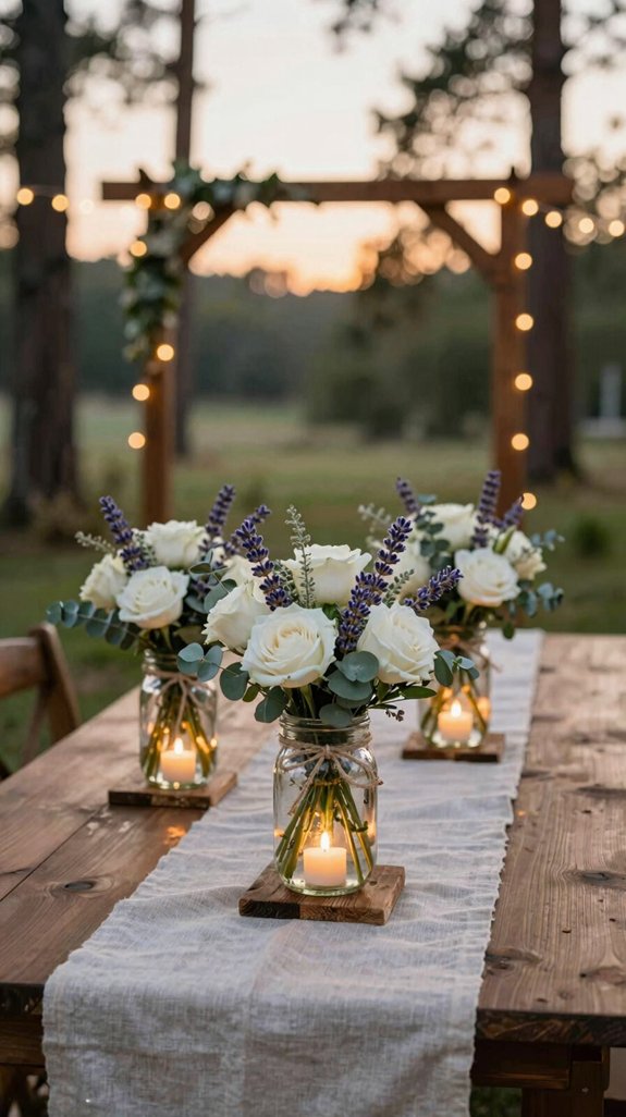 17 Cheap Backyard Wedding Ideas That Still Look Elegant 6 elegant mason jar centerpieces