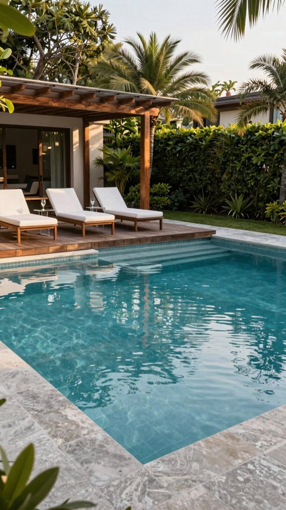 elevated multi level pool lounge