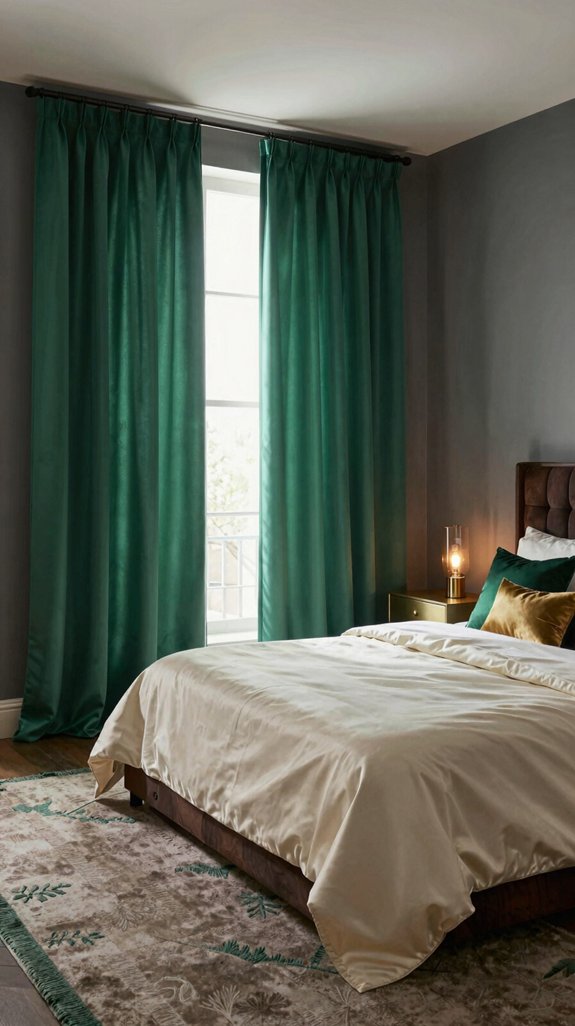 emerald silk curtain elegance
