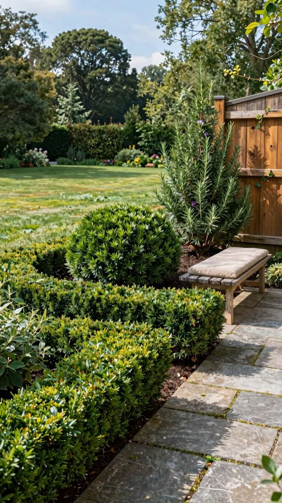 evergreen shrub structural landscaping
