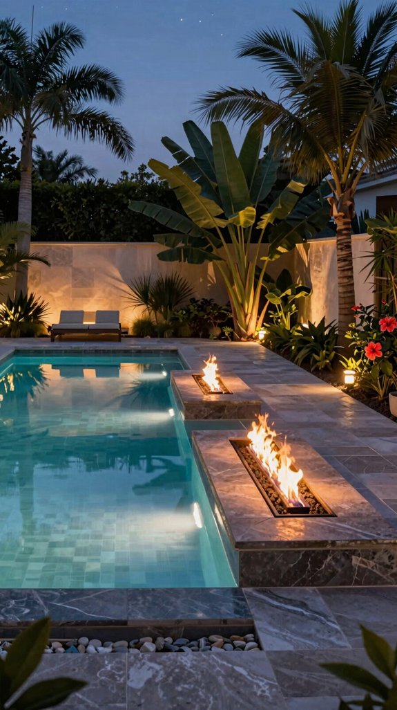 fire adjacent pool features