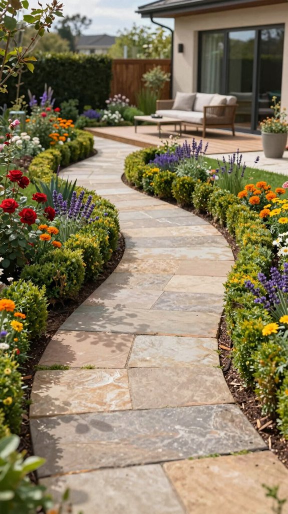 19 House Backyard Ideas for a Beautiful Outdoor Living Space 8 flowing curved eco pathway