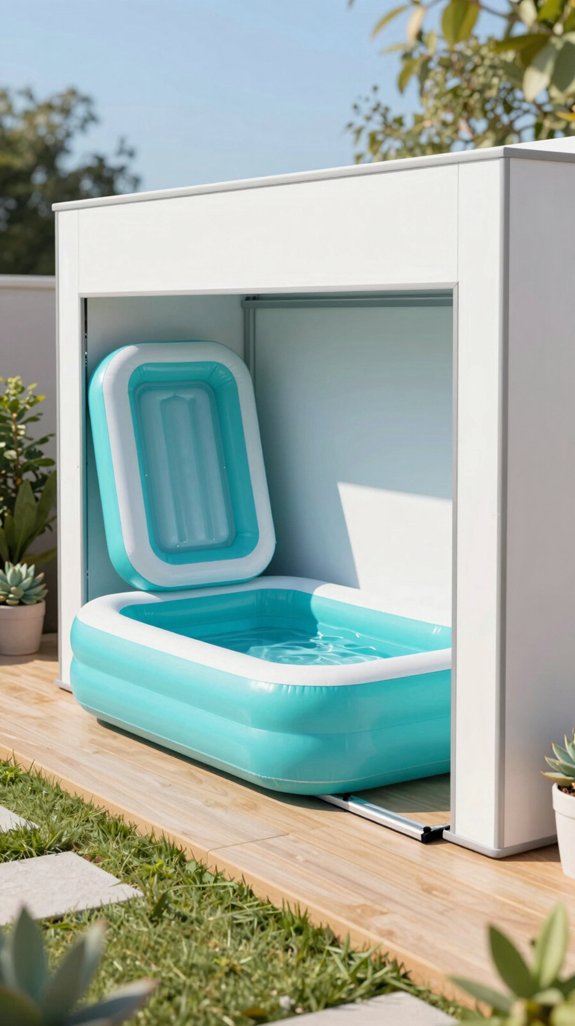 fold away pool wall system