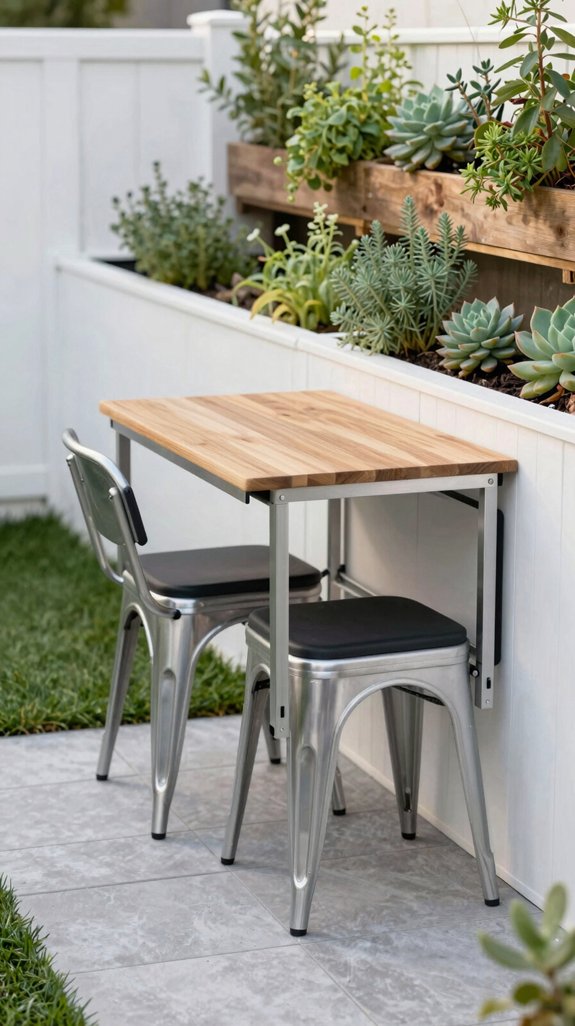 fold down bistro table