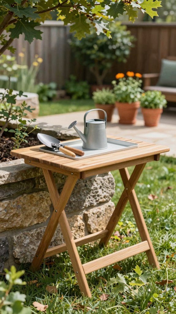 fold up solar powered garden desk
