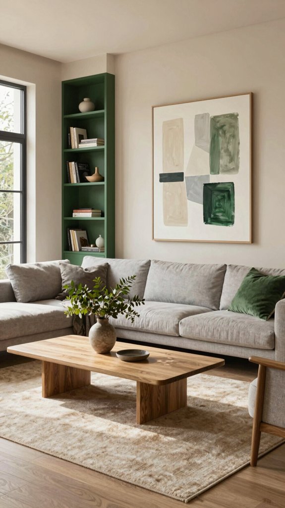 Beige Living Room Color Pairings That Add Depth and Interest 5 forest green beige sophistication