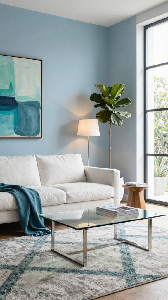 fresh airy blue living