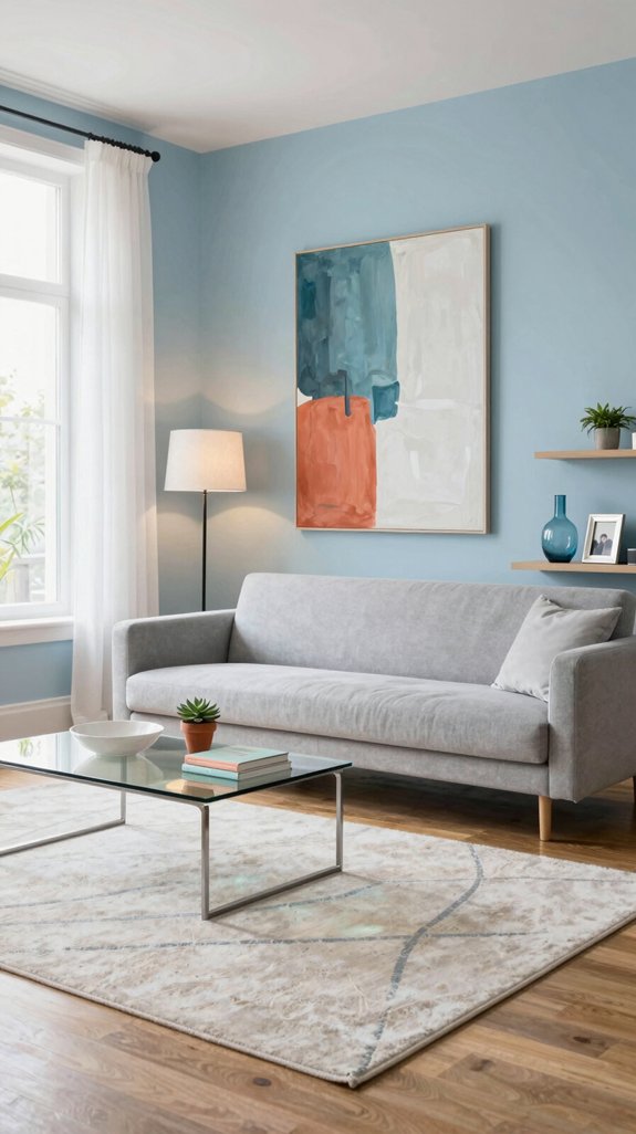 fresh inviting blue living room