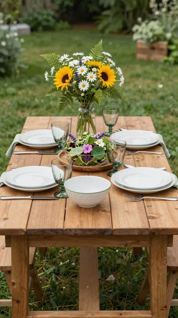 garden themed cohesive tableware