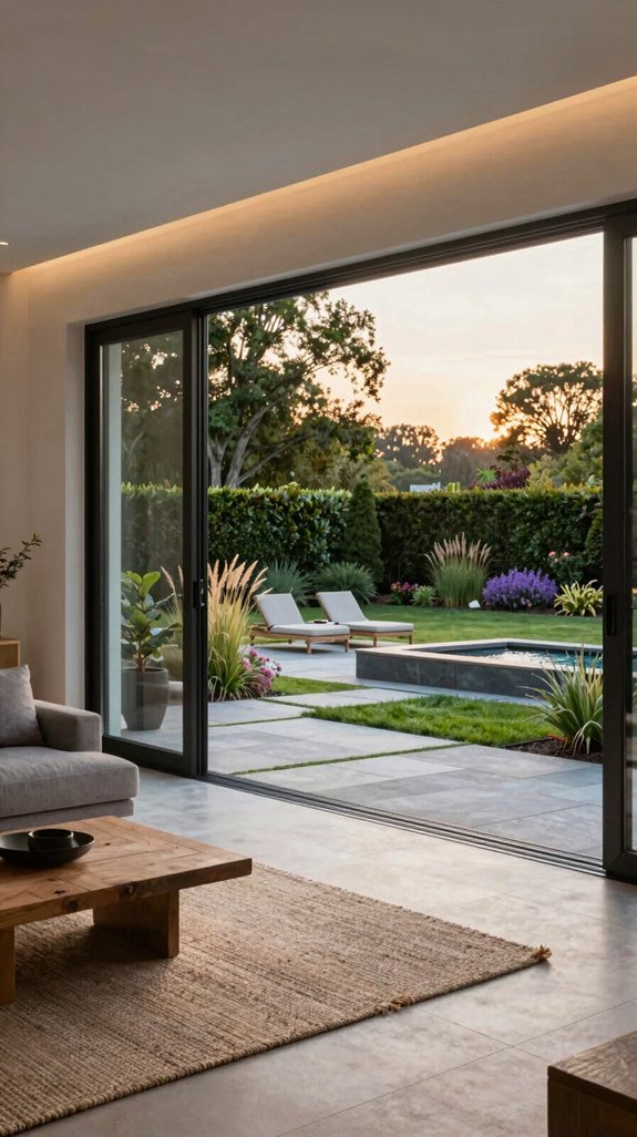 glass doors enable indoor outdoor flow