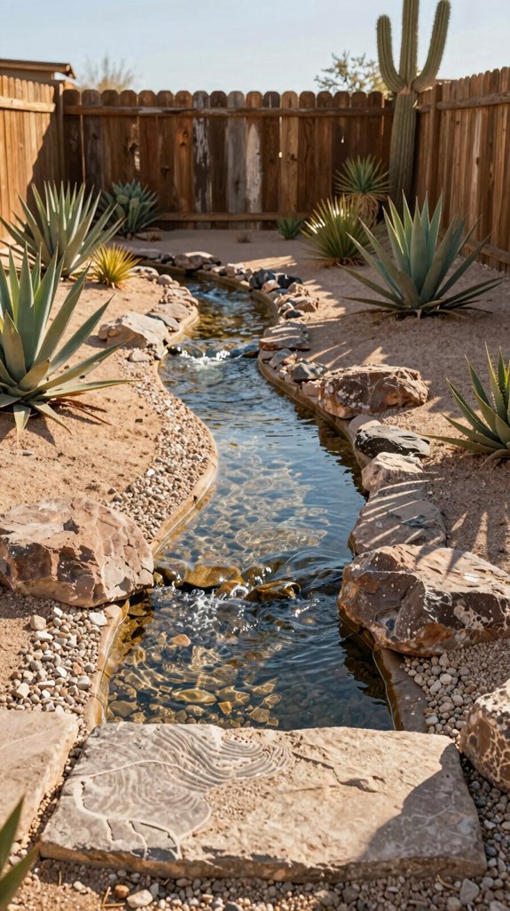 gravel filled desert stream