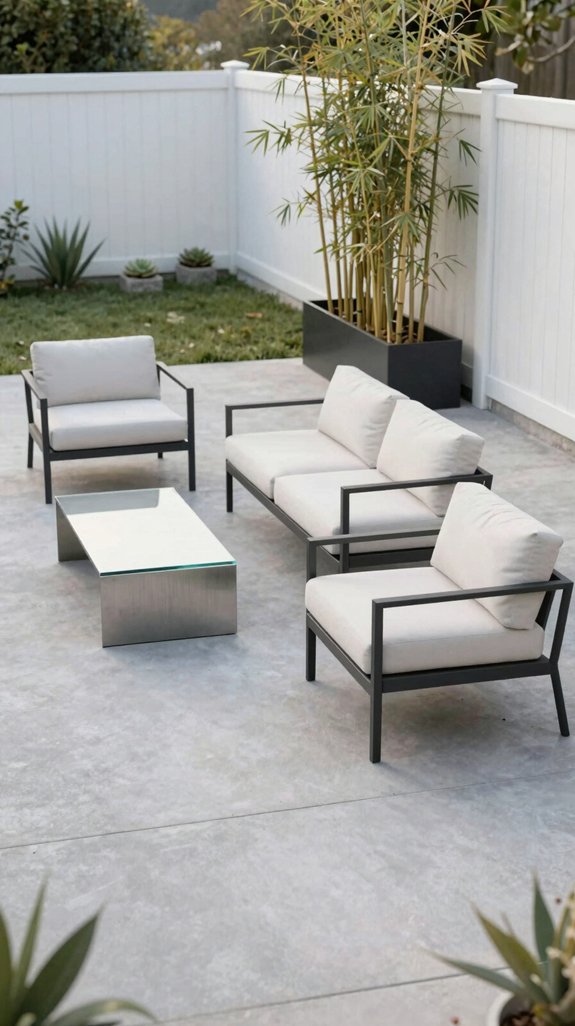 grid aligned minimalist patio