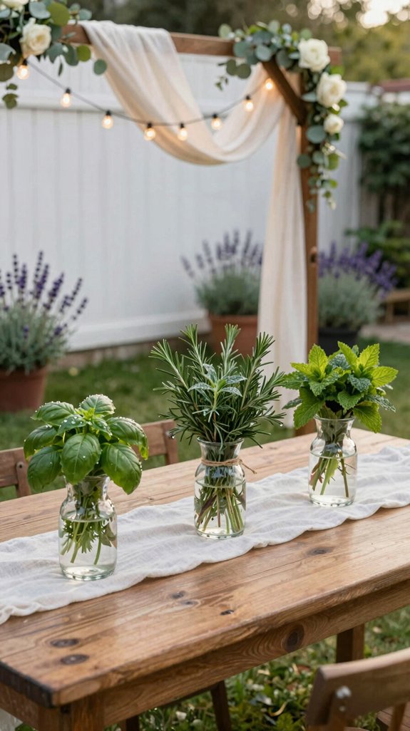 17 Cheap Backyard Wedding Ideas That Still Look Elegant 13 hydrated shaded rotating herb d cor