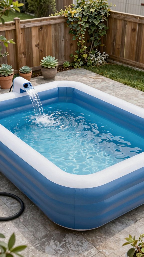 inflatable pool waterfall installation