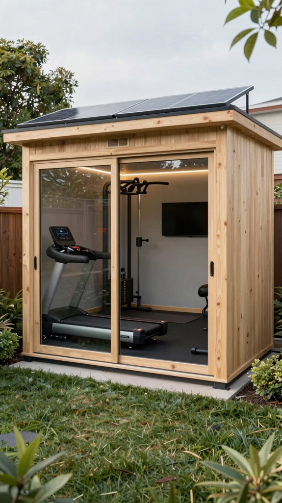 17 Backyard Gym Shed Ideas for Outdoor Fitness Spaces 13 insulated climate controlled gym shed