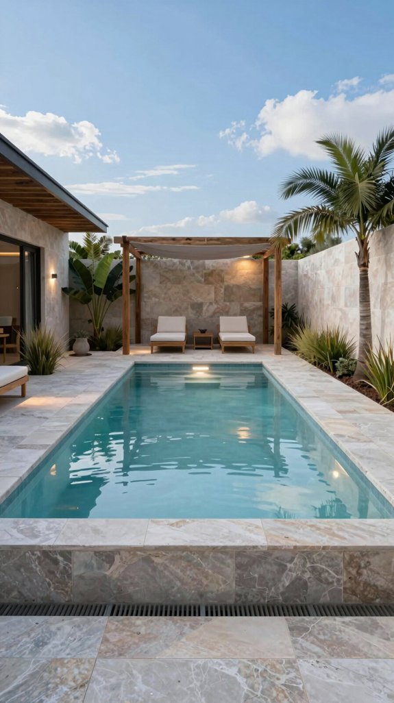 integrated pool hot tub