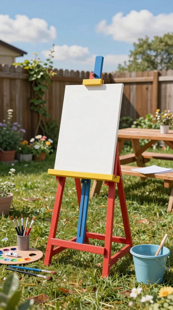21 Kids Backyard Ideas for Fun Outdoor Play Areas 10 kid safe outdoor easel