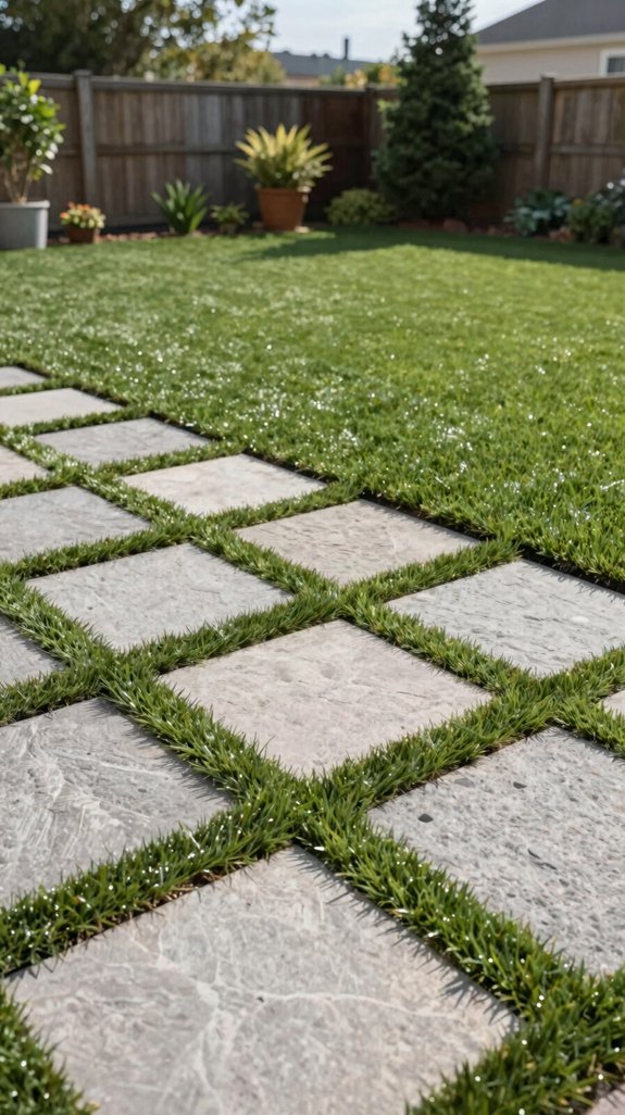 layered grass paver depth
